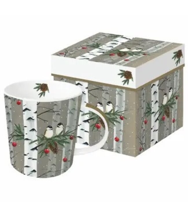Mug in Gift Box-Birch & Birds