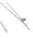 Sterling Silver Cross Necklace with Opal Dangle Charm 16-18"