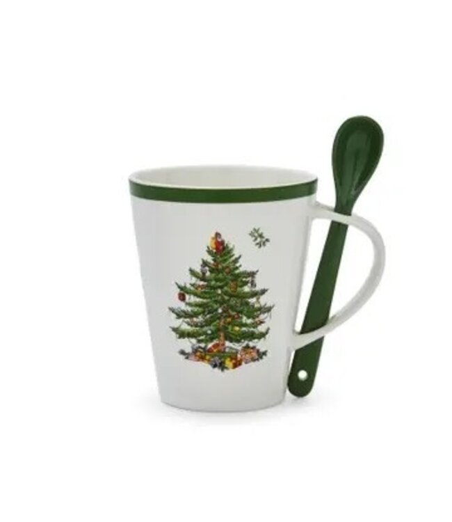 Spode Christmas Tree Traditional Mug & Spoon Set 14oz