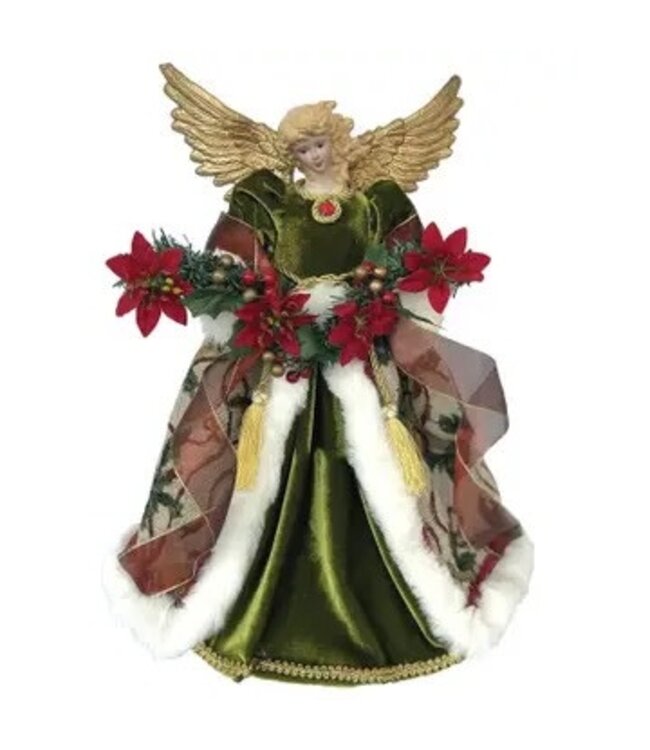 16" Poinsettia Angel Tree Topper