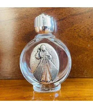 Divine Mercy Holy Water Bottle W/Rose Top