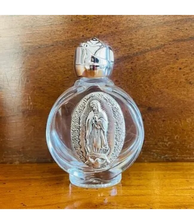 Our Lady of Guadalupe Holy Water Bottle W/Rose Top
