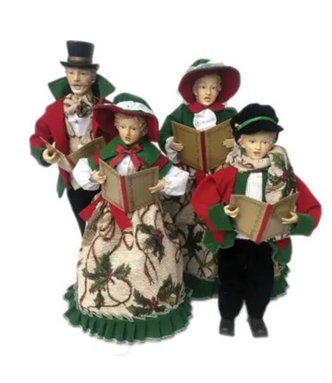 15" To 18" Holly Carolers, Set of 4