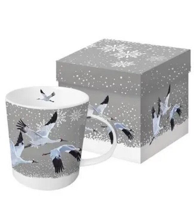 Mug in Gift Box- Snowfall Cranes