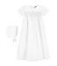Christening Baptism Gown with Hand Smocked Cross + Bonnet