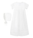 Christening Baptism Gown with Hand Smocked Cross + Bonnet