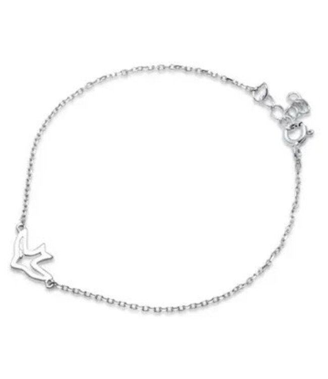 Silver Holy Spirit Dove Bracelet 6"+1"