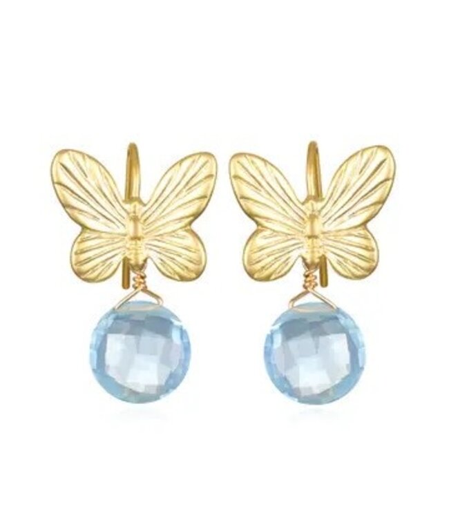 Sky Blue Topaz Butterfly Dangles