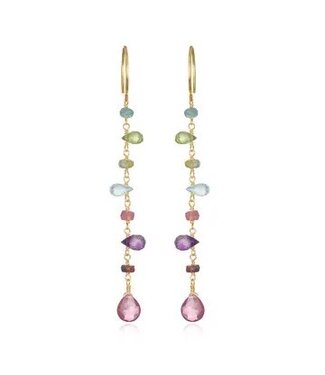 Wildflower Dangle Earrings-Pink Topaz