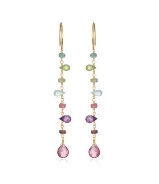 Wildflower Dangle Earrings-Pink Topaz