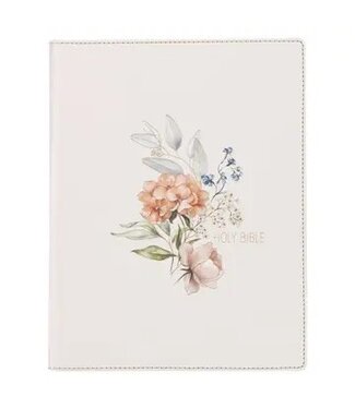 Kjv Note-Taking Bible Lp Faux Leather Hc, White Floral