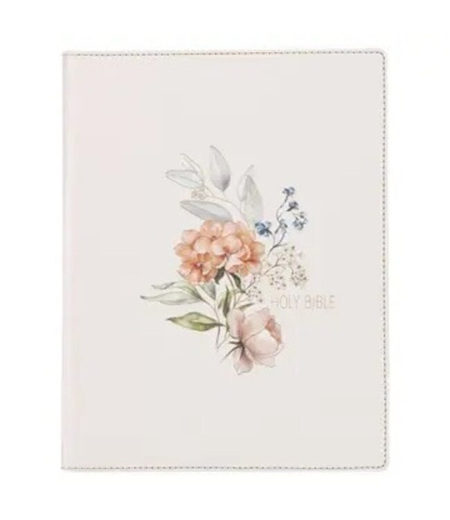 Kjv Note-Taking Bible Lp Faux Leather Hc, White Floral