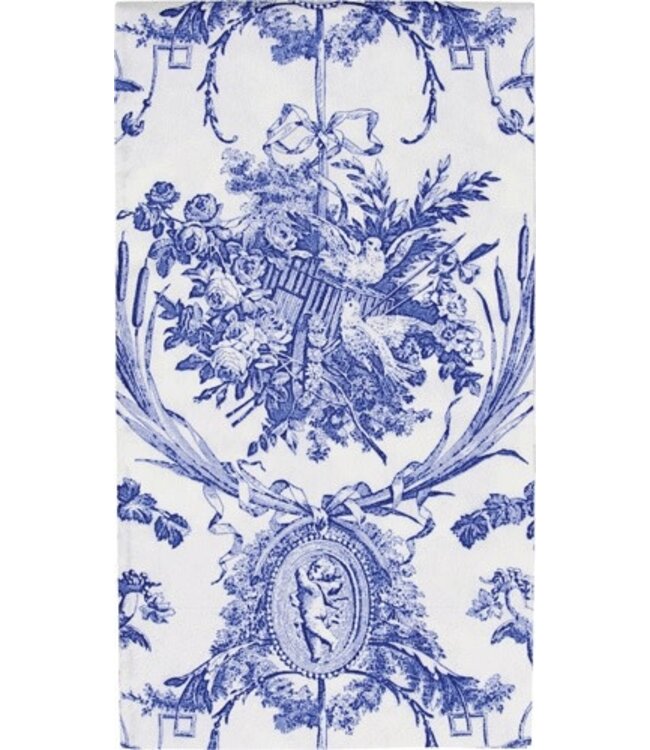 Romantic Toile Blue Guest Towel