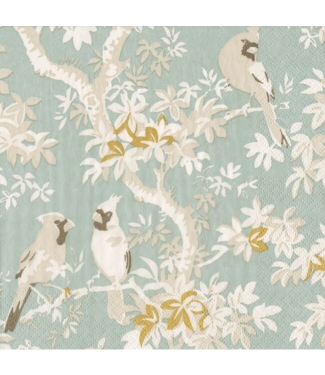 Scenic Songbirds Celadon Napkin Cocktail