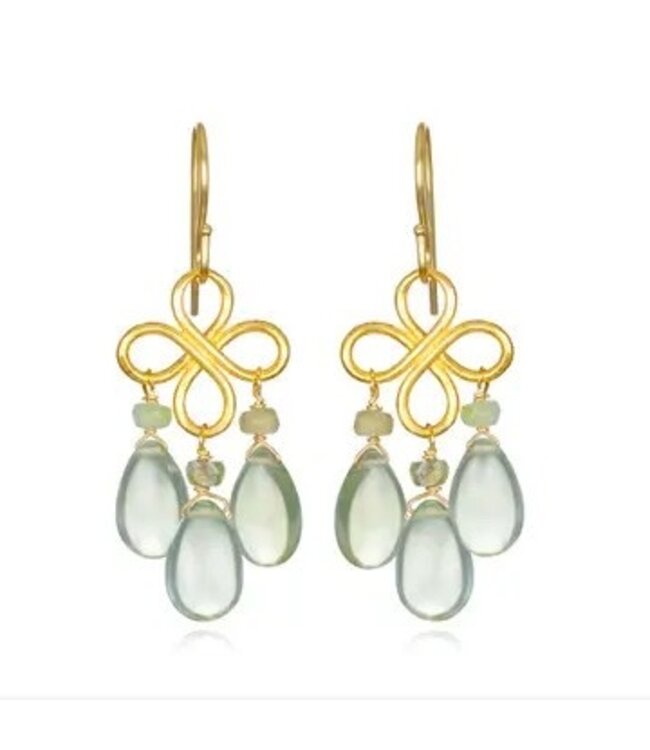 Clover Dangles-Green Amethyst