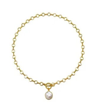 Framed Pearl Toggle Necklace