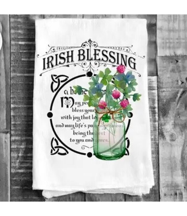 St Patrick's Day Irish Blessing Cotton Tea Towel