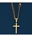 Gold Cross Necklace For Men On Cuban Chain 24"