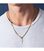 Gold Cross Necklace For Men On Cuban Chain 24"