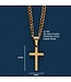 Gold Cross Necklace For Men On Cuban Chain 24"