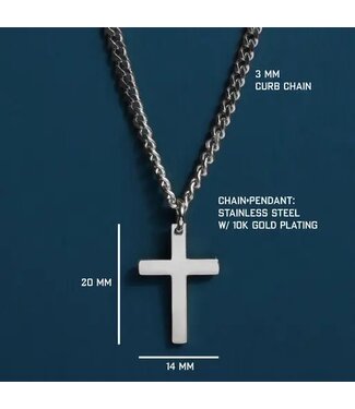 Waterproof Stainless Steel Cross For Men 24"