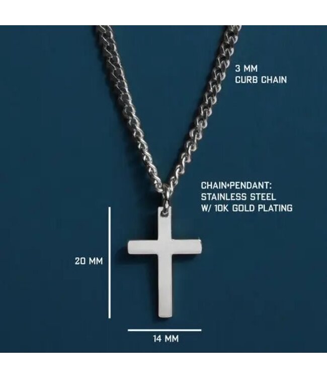 Waterproof Stainless Steel Cross For Men 24"