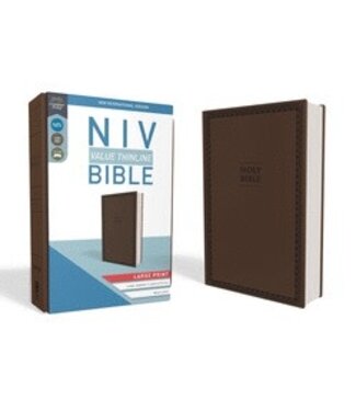NIV, Value Thinline Bible, Large Print, Imitation Leather, Brown