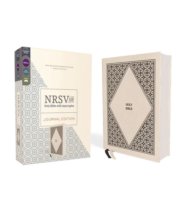 Nrsvue, Holy Bible with Apocrypha, Journal Edition, Cloth Over Board, Cream, Comfort Print