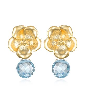 Peony Earring-Sky Blue Topaz