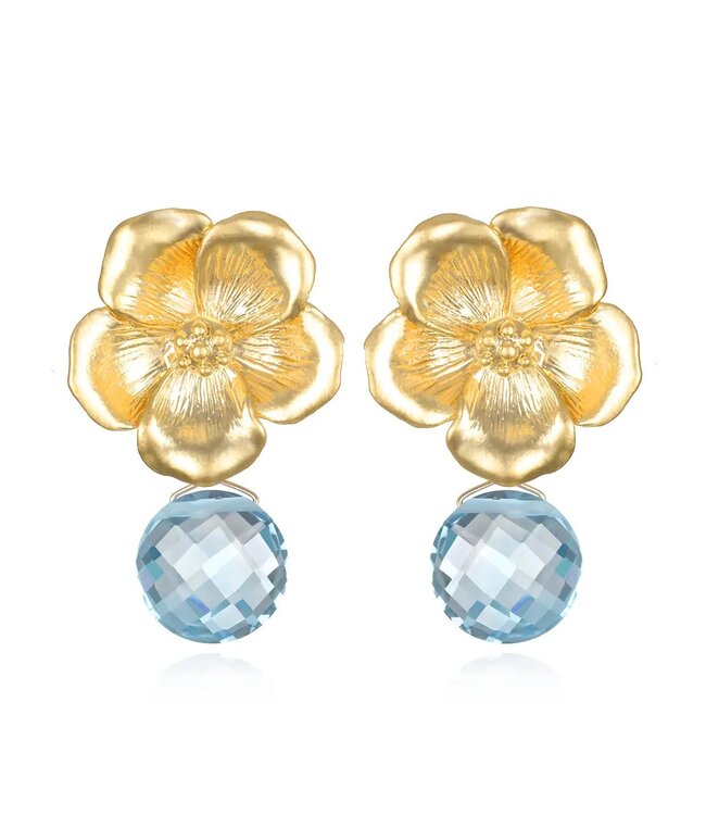 Peony Earring-Sky Blue Topaz