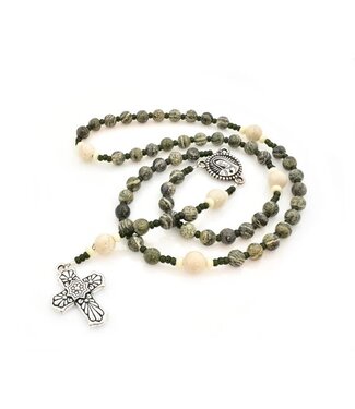 Zebra Jasper and River Stone Catholic Rosary