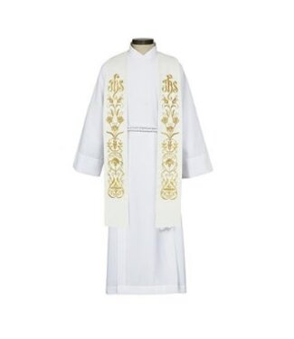 Hagia Sophia Stole - White with Gold Embroidery