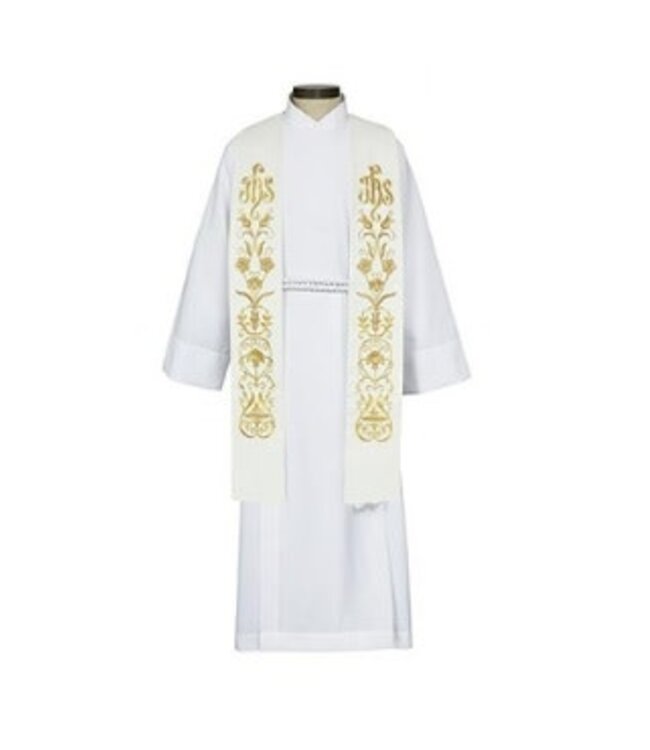 Hagia Sophia Stole - White with Gold Embroidery