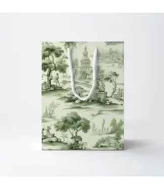 Green Toile Gift Bag