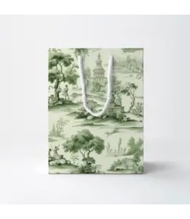 Green Toile Gift Bag