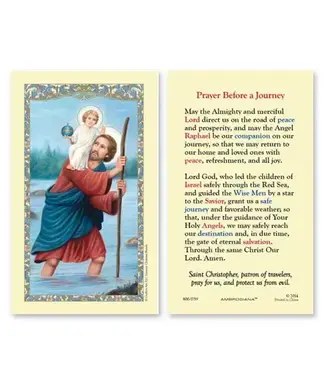 St. Christopher Laminated Prayer Card
