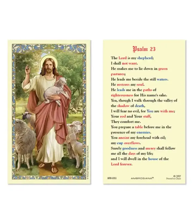 Prayer Card 23rd Psalm Christ the Good Shepherd
