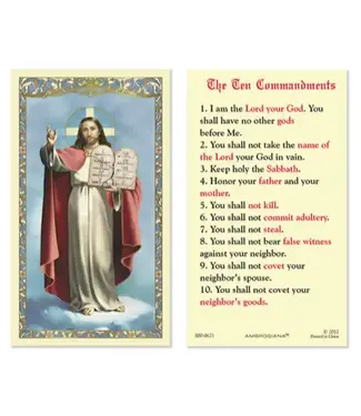 Ten Commandments Prayer Card - Christ the Teacher Laminated