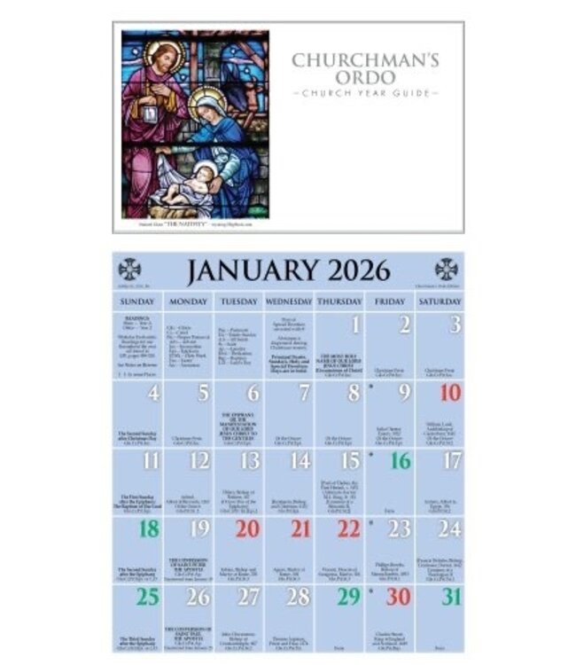 Ashby 2026 Churchman's Ordo Calendar