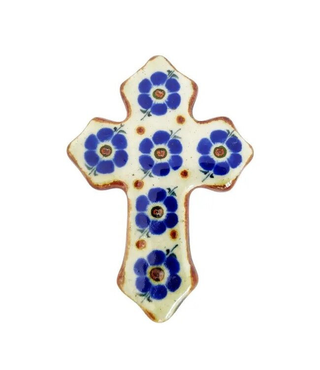 Ceramic Cross with Flowers