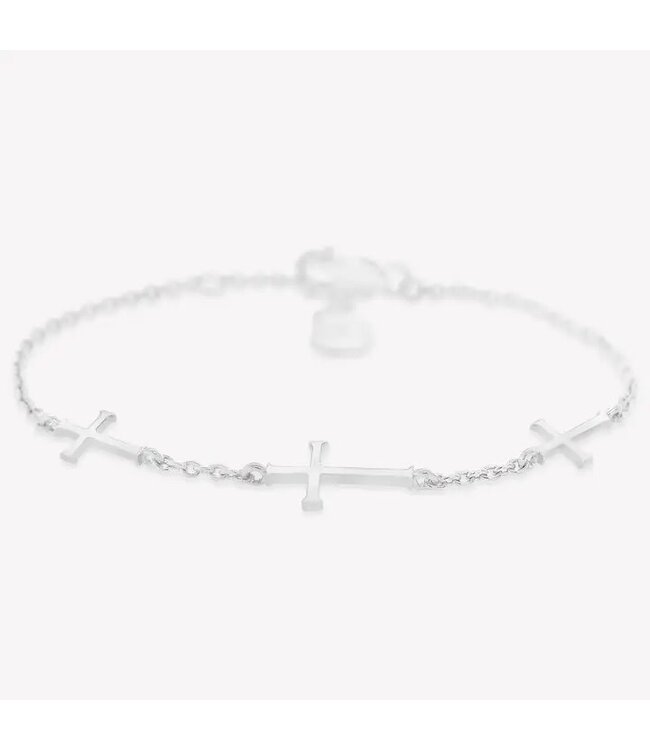 Calvary Cross Bracelet 7.9" Sterling Silver