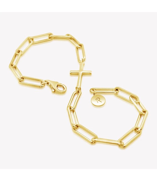 Chain Breaker Cross Bracelet - Yellow Gold Vermeil 7.5"