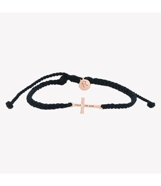 Child of God Black Cross Braided Bracelet - RG