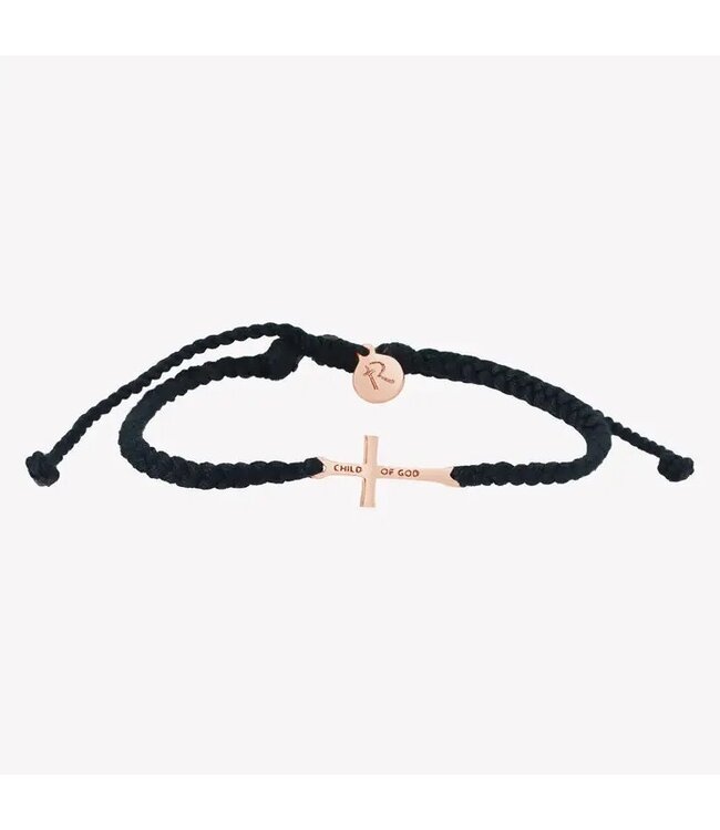 Child of God Black Cross Braided Bracelet