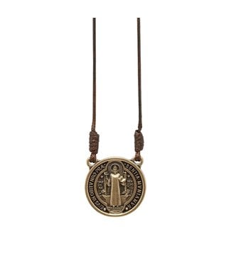 St. Benedict Medal Necklace Bronze 1"