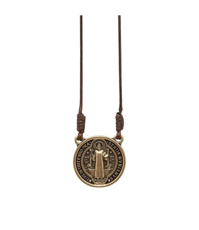 St. Benedict Medal Necklace Bronze 1"