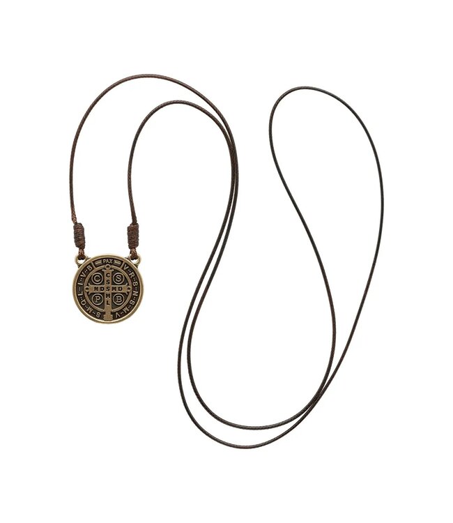 St. Benedict Medal Necklace Bronze 1"