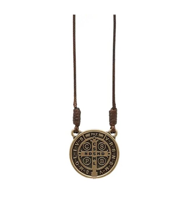 St. Benedict Medal Necklace Bronze 1"