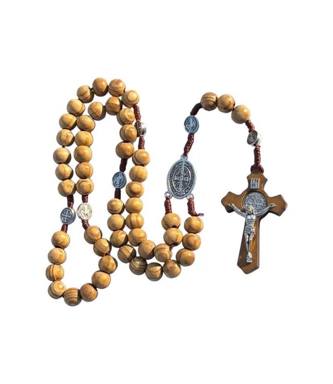 St. Benedict Wooden Rosary 18"