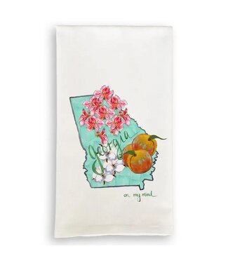 Floral Georgia On My Mind Tea Towel